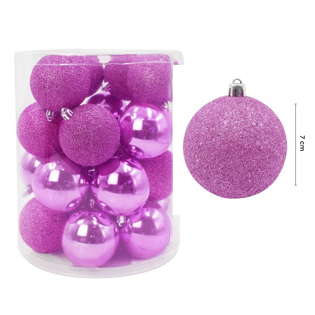 Set 24 Palle di Natale Ø7 cm Rosa per Alberi