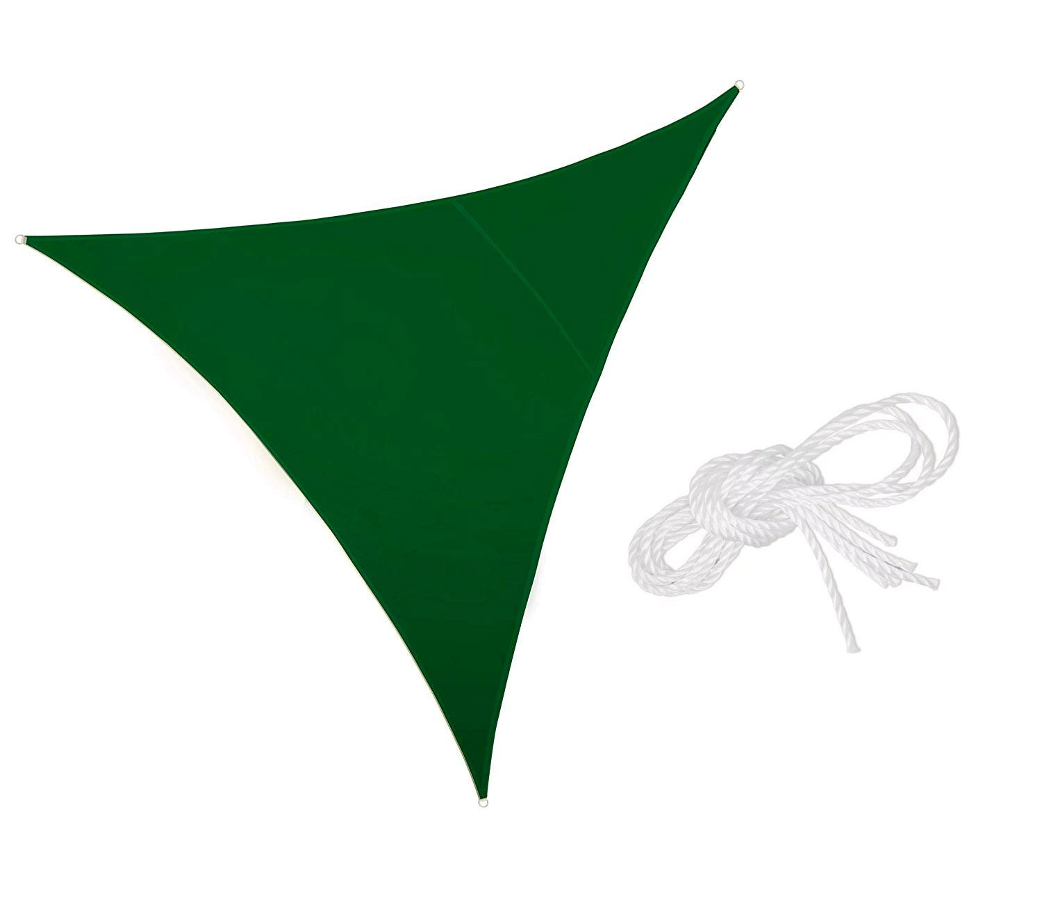 Tenda a Vela Ombreggiante Trinagolare 5x5x5m con corda Verde