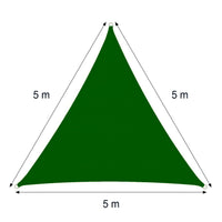 Tenda a Vela Ombreggiante Trinagolare 5x5x5m con corda Verde