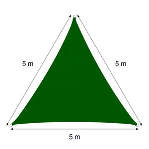 Tenda a Vela Ombreggiante Trinagolare 5x5x5m con corda Verde