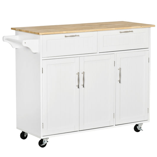 Carrello da Cucina 121x46x91 cm in Legno e MDF Bianco