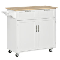 Carrello da Cucina 104x46x91 cm in Legno Bianco