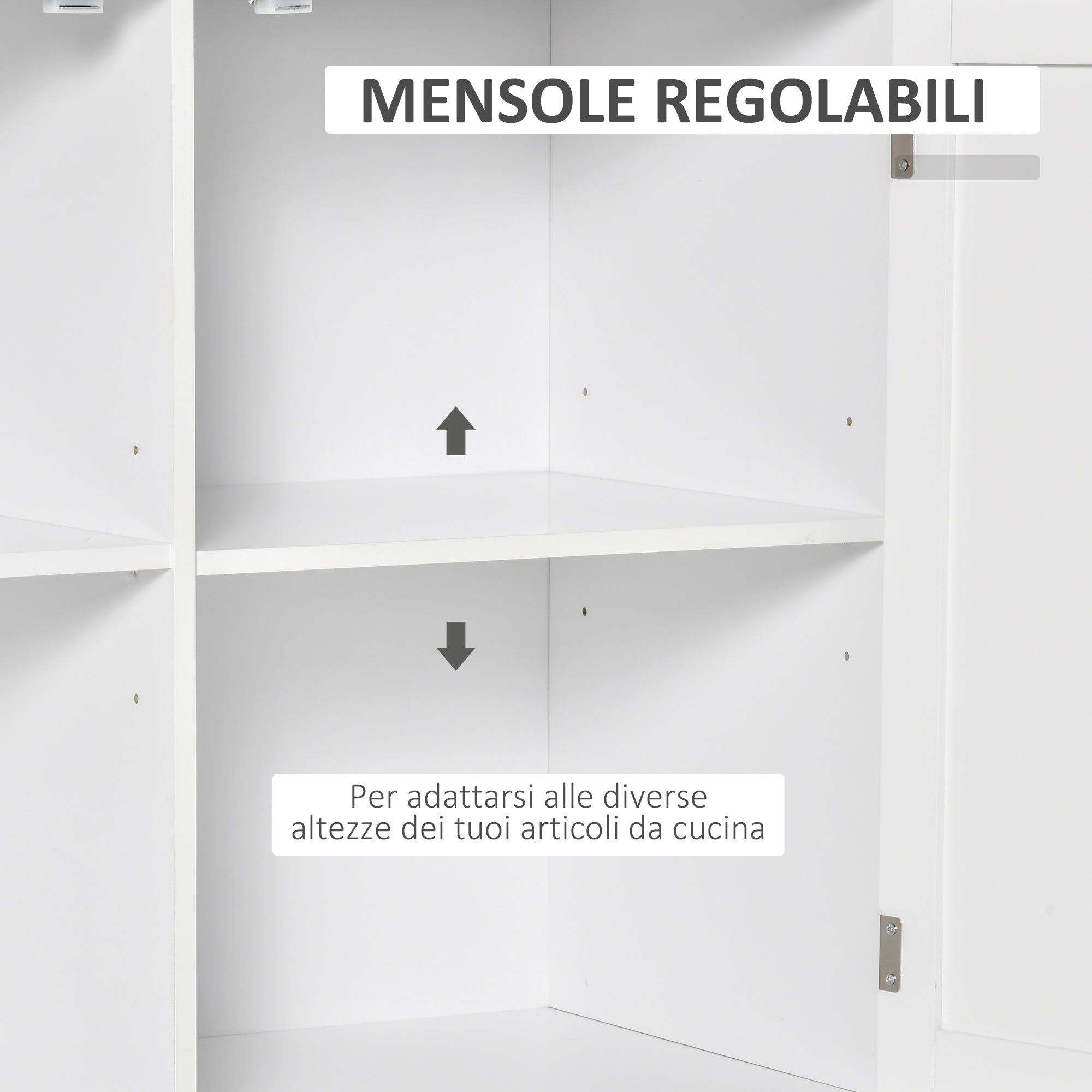 Carrello da Cucina 104x46x91 cm in Legno Bianco