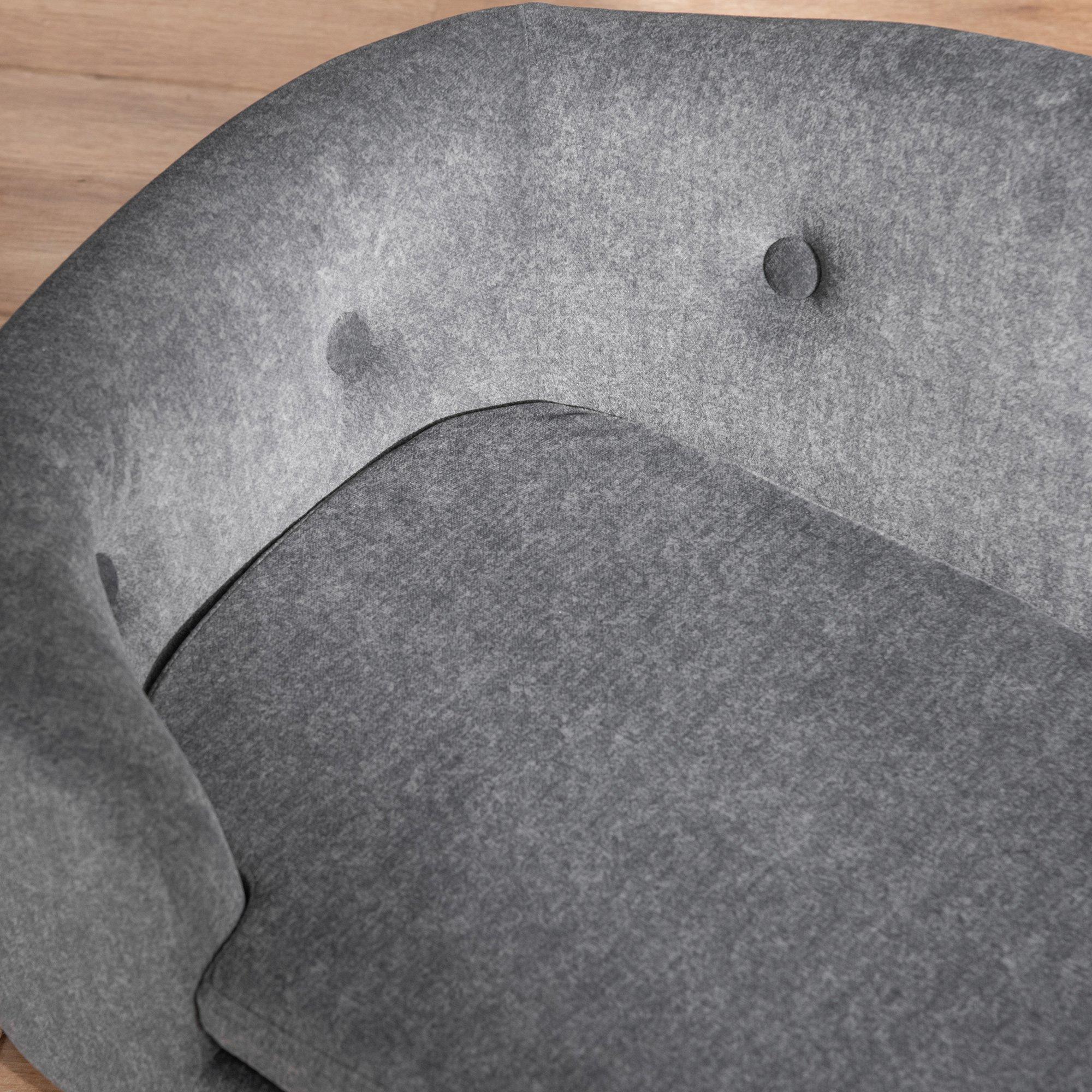 Divano per Cani e Gatti Imbottito 70x47x30 cm in Peluche Grigio Antracite