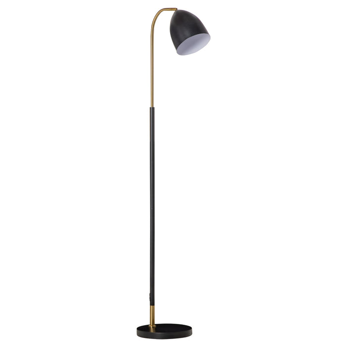 Lampada da Terra ad Arco 43x28x160 cm E27 Paralume Regolabile Nero e Oro