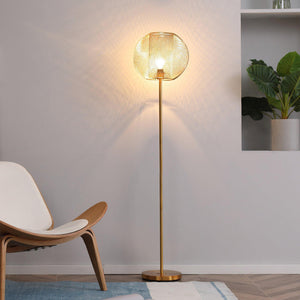 Lampada da Terra Ø35x150 cm E27 Paralume Sferico Oro