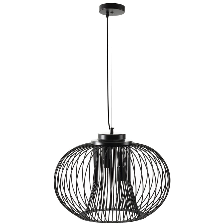 Lampadario Moderno Ø50x150 cm E27 in Metallo Nero