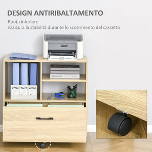 Mobile Multiuso da Ufficio 77x40x73 cm Porta Stampante in Legno Truciolare