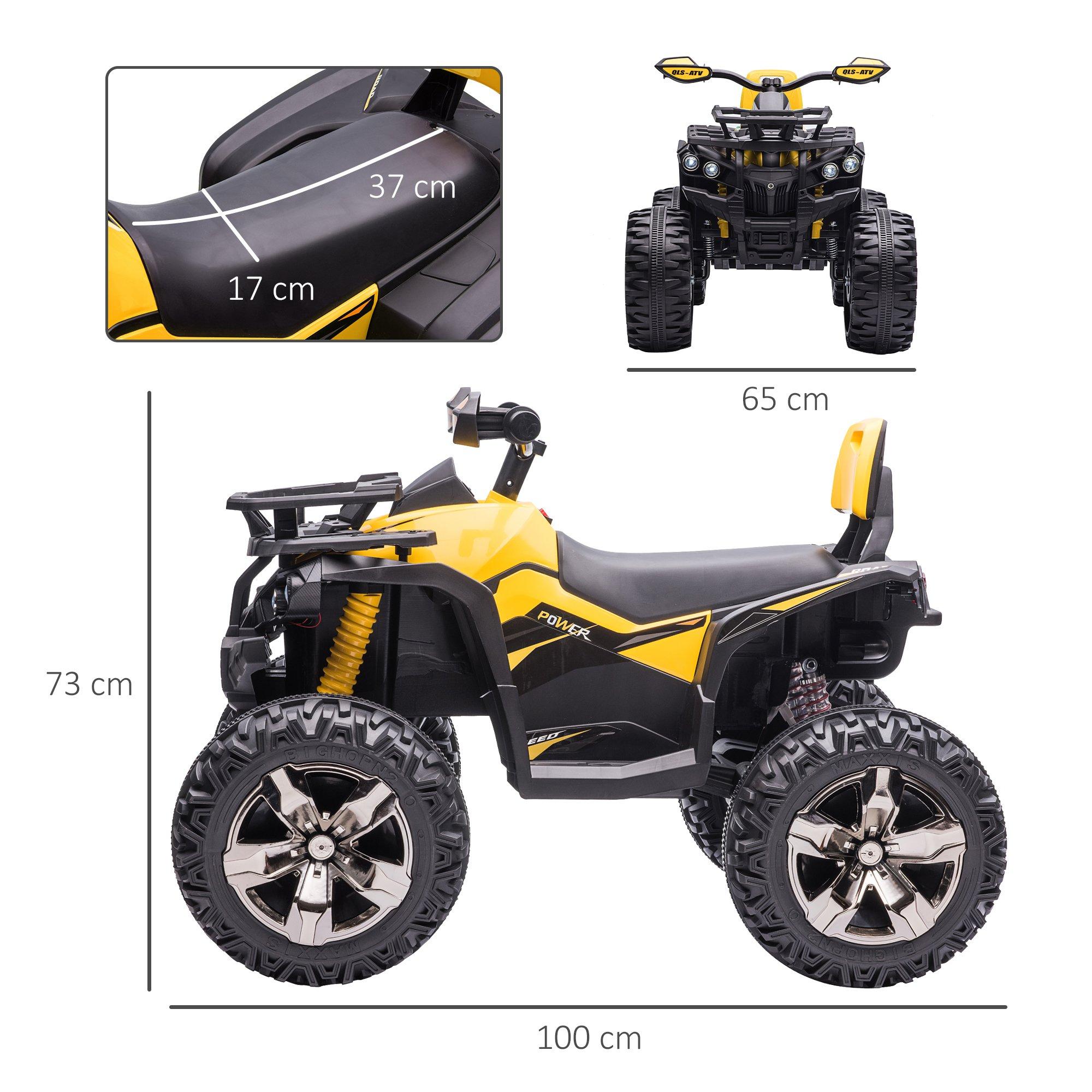 Mini Quad Elettrico per Bambini 12V Nero e Giallo