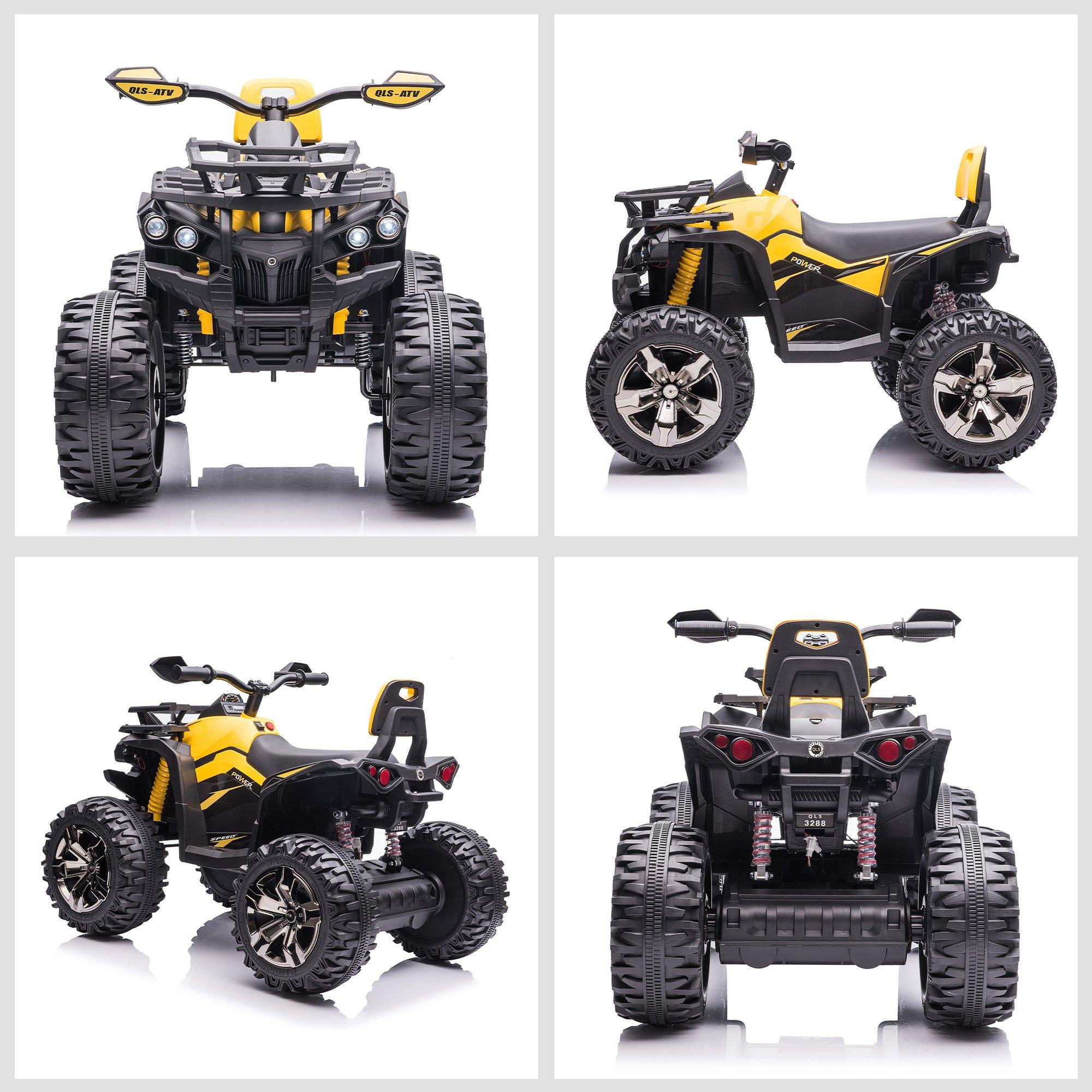 Mini Quad Elettrico per Bambini 12V Nero e Giallo