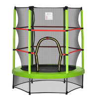 Trampolino Tappeto Elastico per Bambini Ø140x160 cm in Metallo Verde e Nero