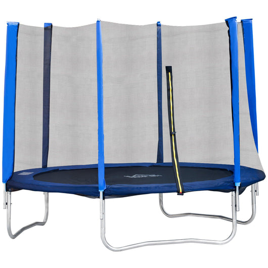 Trampolino Tappeto Elastico 244x244x205 cm per Adulti e Bambini Blu e Nero