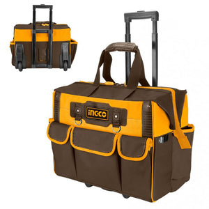 Borsa porta attrezzi 19 tasche base rigida Portattrezzi utensili trolley Ingco HRRTB2015