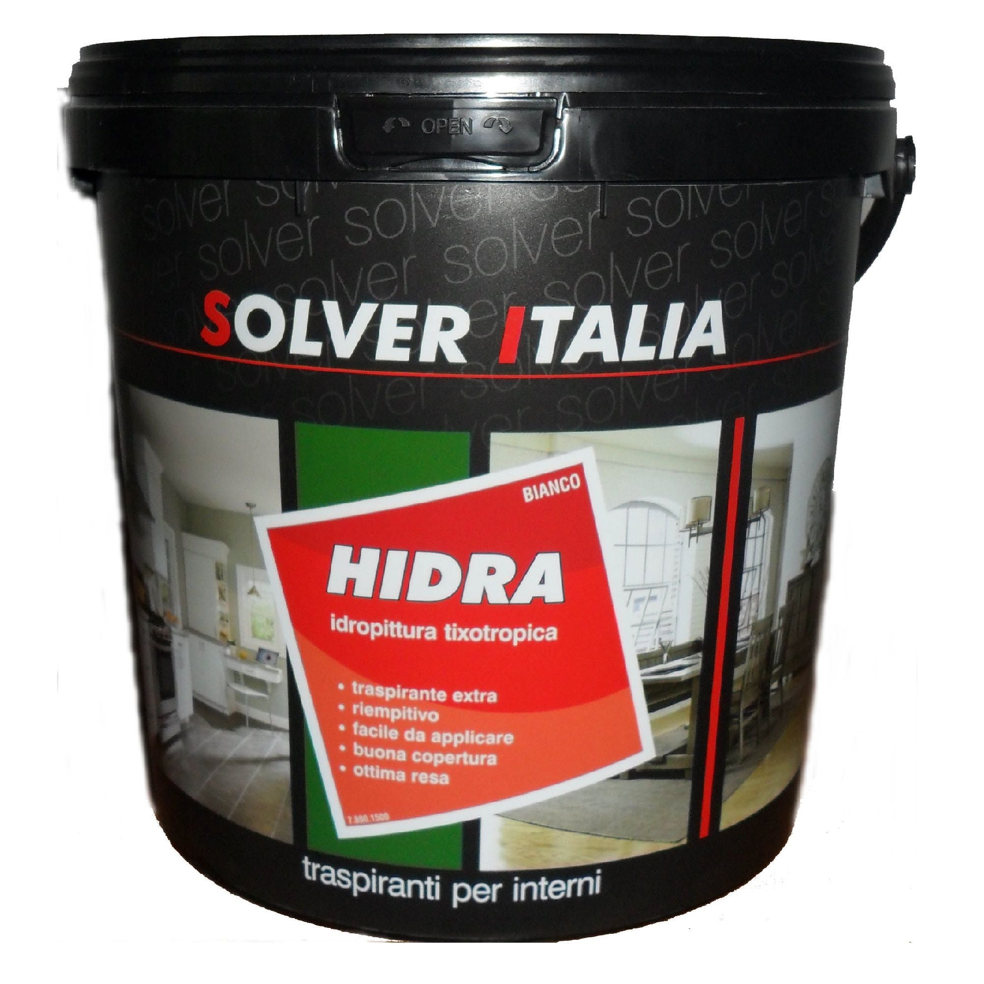 Pittura Idropittura per Interni Traspirante Bianca Murale Solver 14 LT