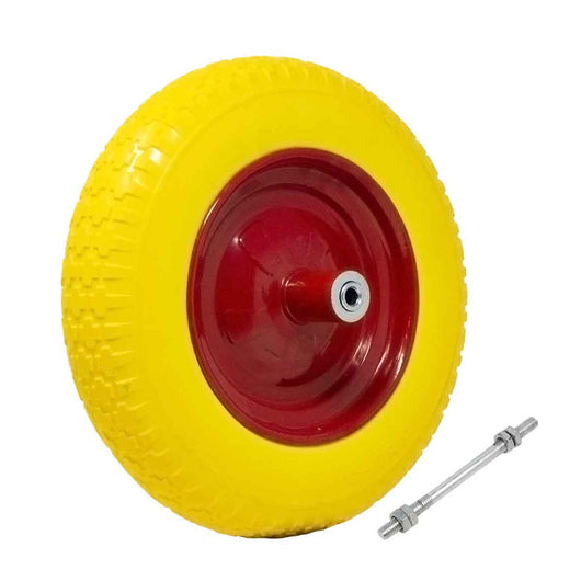 Ruota Piena Diametro 350Mm Colore Giallo O Blu Compatibile Con Carriola Con Asse Mozzo 150Mm-Maurer