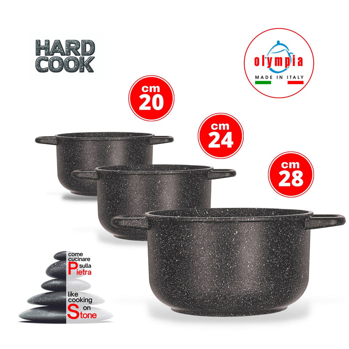 Casseruola Antiaderente 2 Manici Ø24 cm Olympia Hard Cook