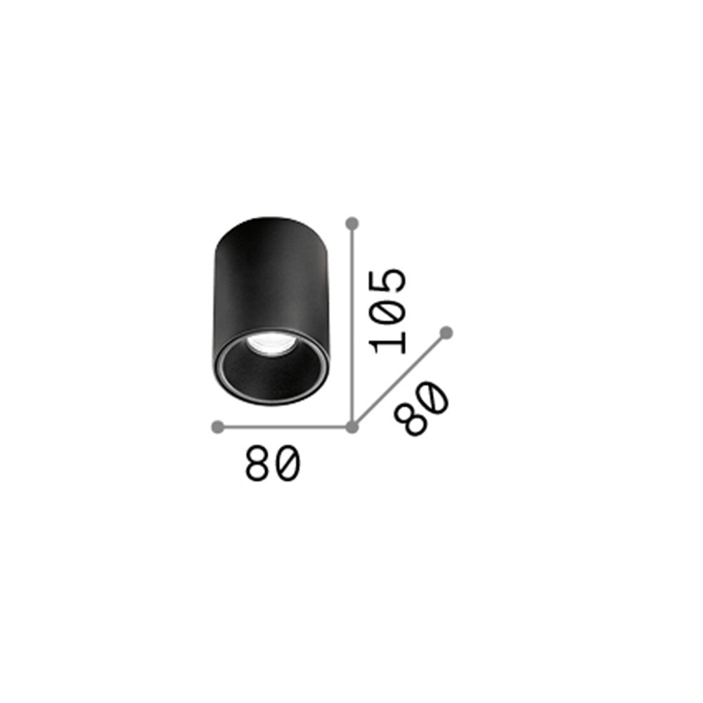 Plafoniera Moderna Nitro Round Alluminio Nero Led 10W 3000K Luce Calda