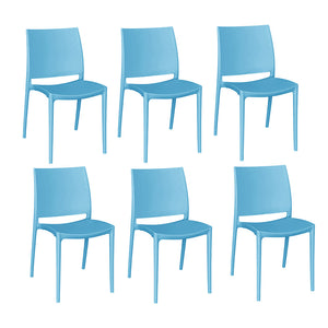 Sedie sala da pranzo set altea in plastica colore azzurro modello confort x 6