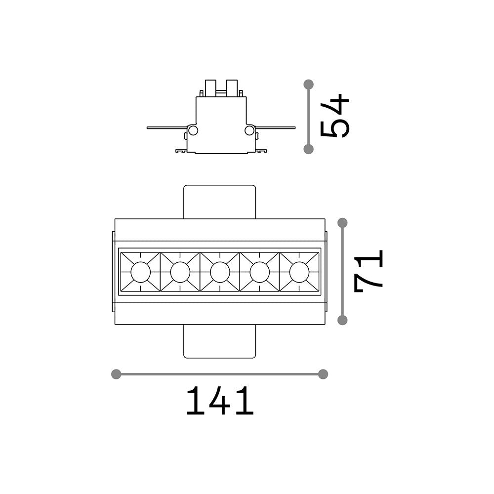 Modulo Lika Alluminio Nero Led 12W 3000K Luce Calda