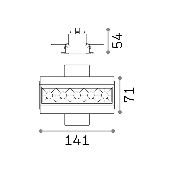 Modulo Lika Alluminio Nero Led 12W 3000K Luce Calda