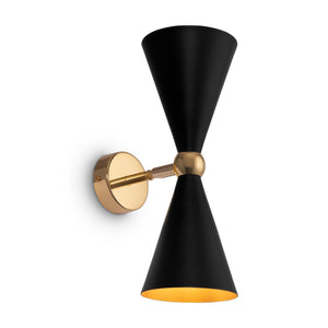 Lampada da parete Modern in Metallo Vesper Nero con Oro