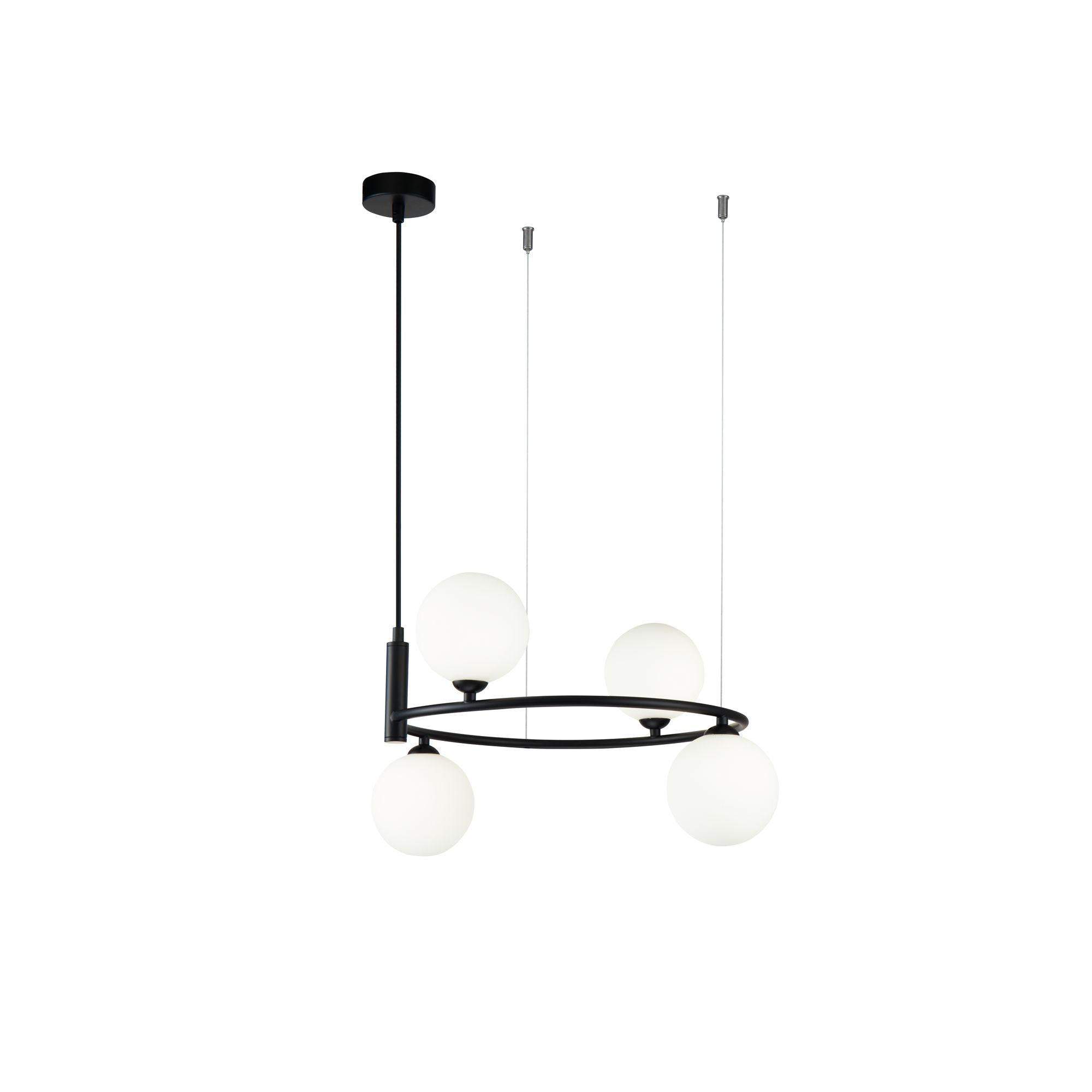 Lampada pendente Modern in Metallo Ring Nero