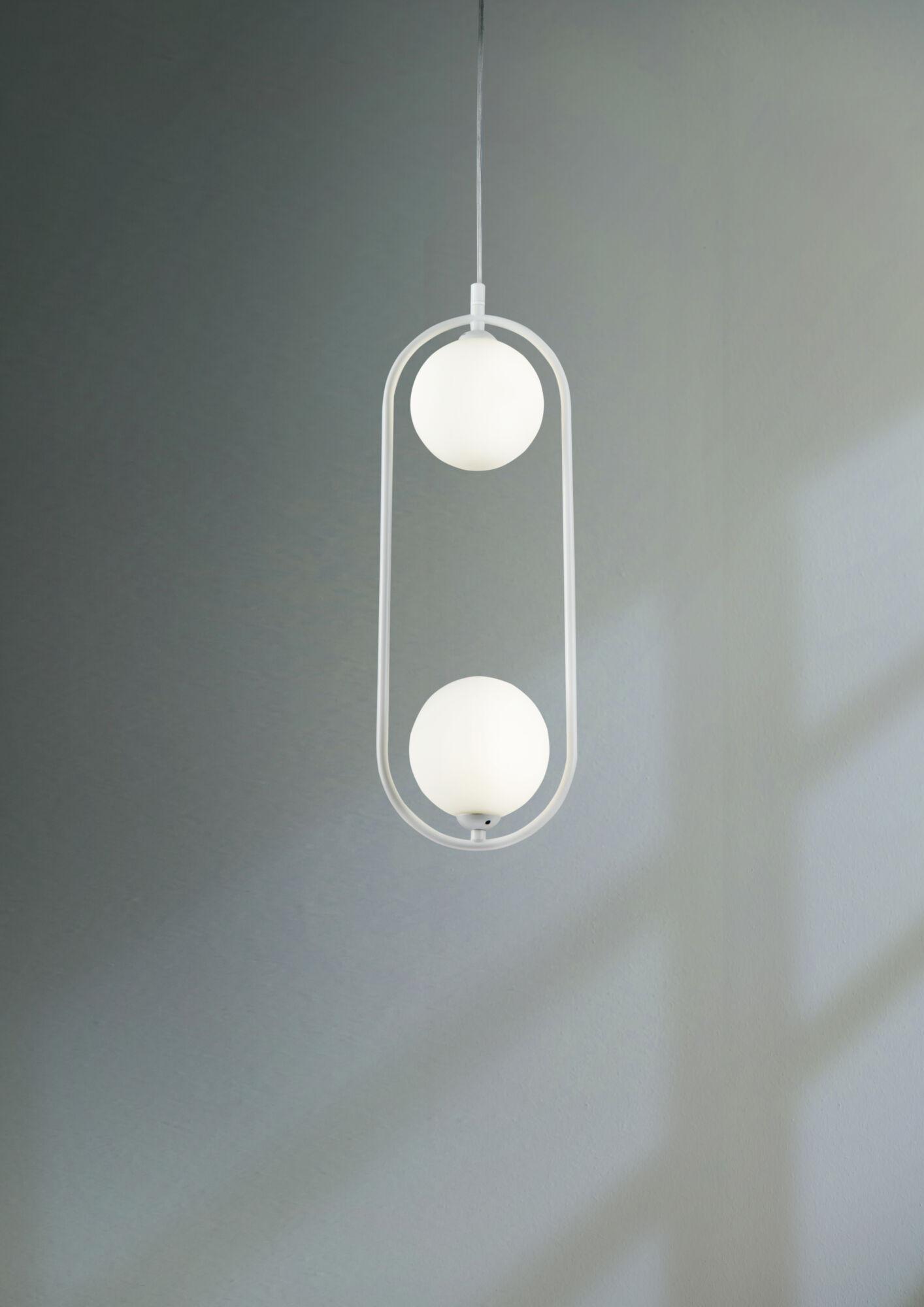 Lampada pendente Modern in Metallo Ring Bianco