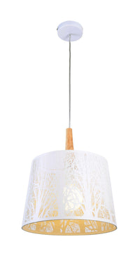 Lampada pendente Modern in Metallo e Legno Lantern Bianco