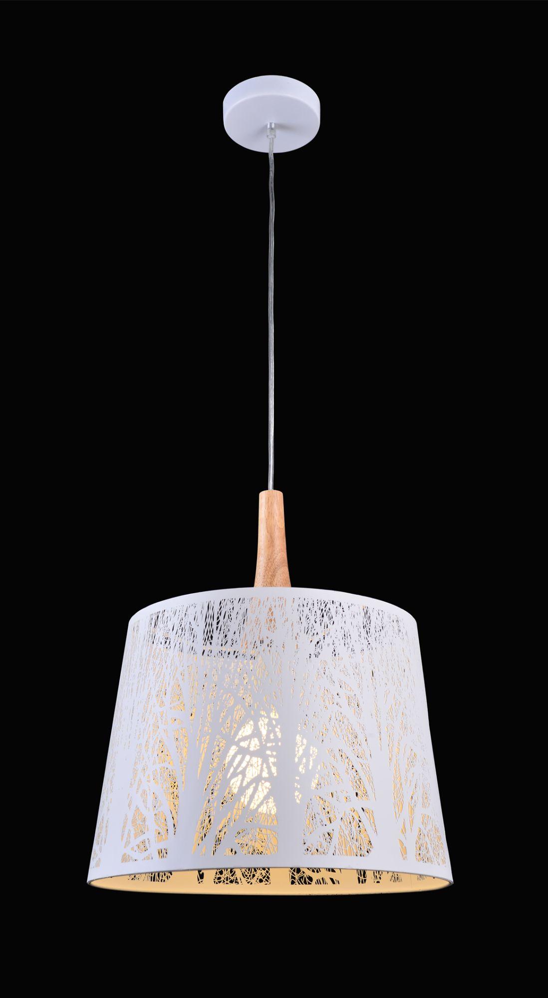 Lampada pendente Modern in Metallo e Legno Lantern Bianco