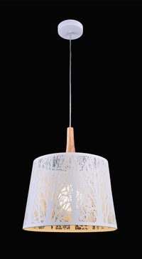 Lampada pendente Modern in Metallo e Legno Lantern Bianco