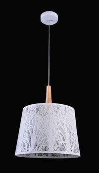 Lampada pendente Modern in Metallo e Legno Lantern Bianco