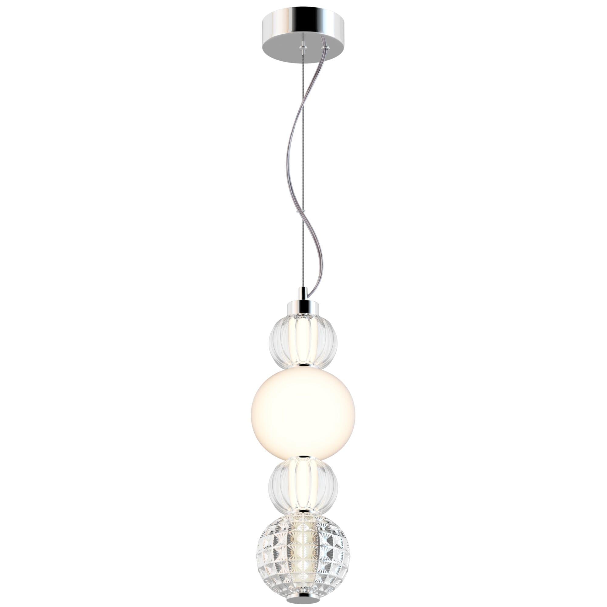 Lampada pendente Pendant in Metallo Collar Cromo