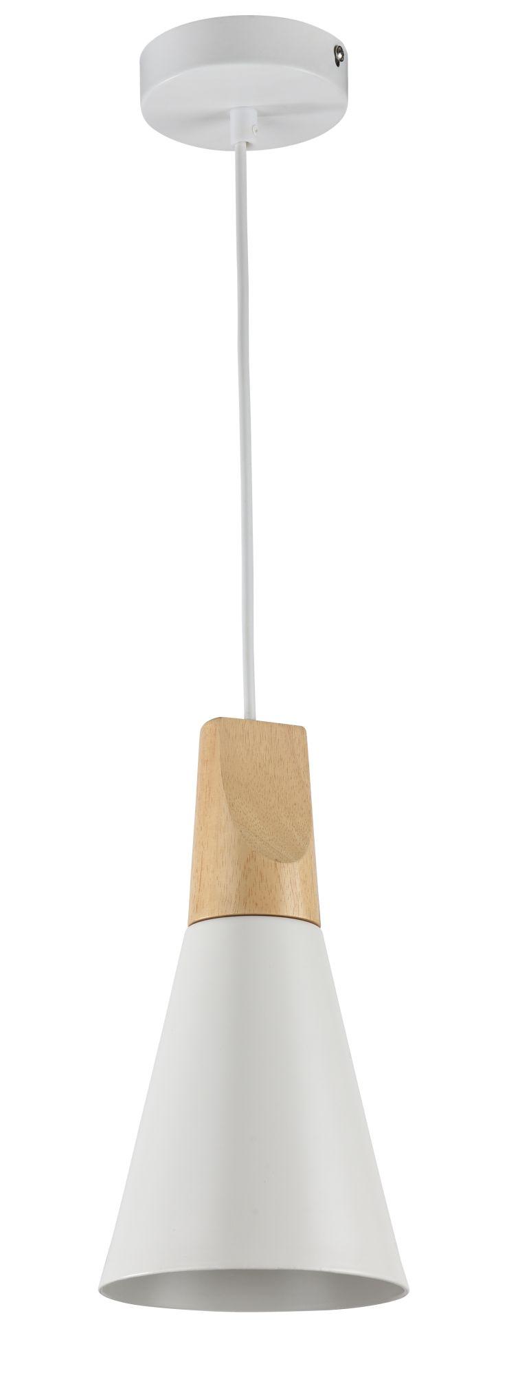 Lampada pendente Pendant in Metallo e Legno Bicones Bianco