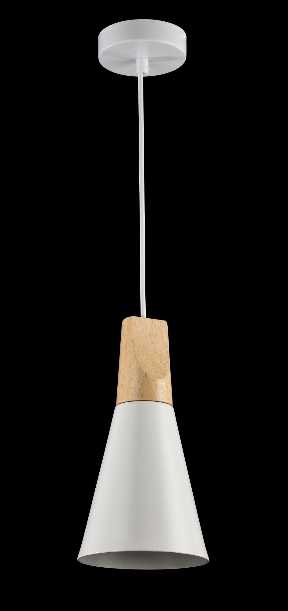 Lampada pendente Pendant in Metallo e Legno Bicones Bianco