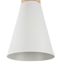 Lampada pendente Pendant in Metallo e Legno Bicones Bianco