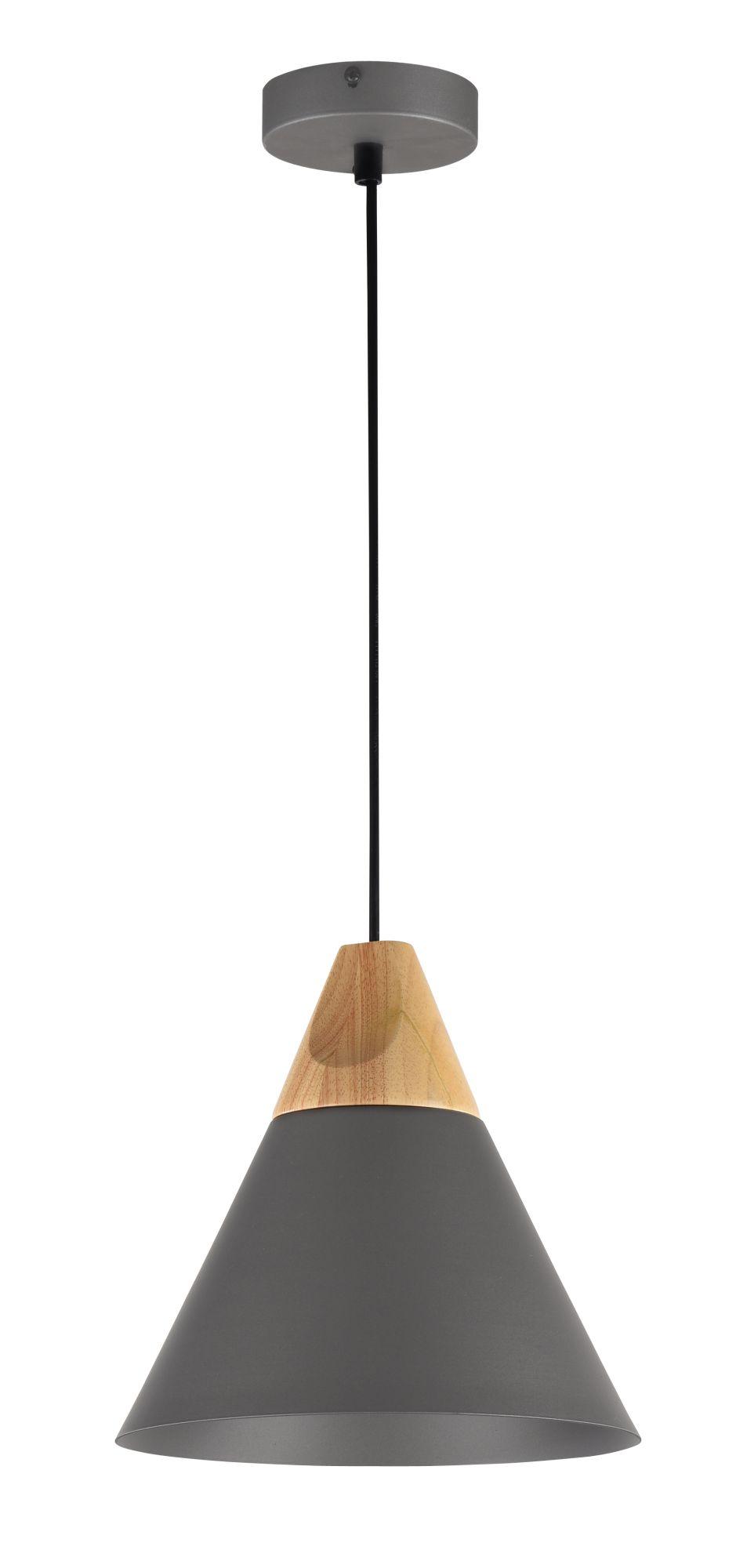 Lampada pendente Pendant in Metallo e Legno Bicones Nero