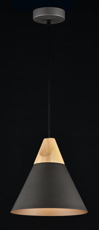 Lampada pendente Pendant in Metallo e Legno Bicones Nero