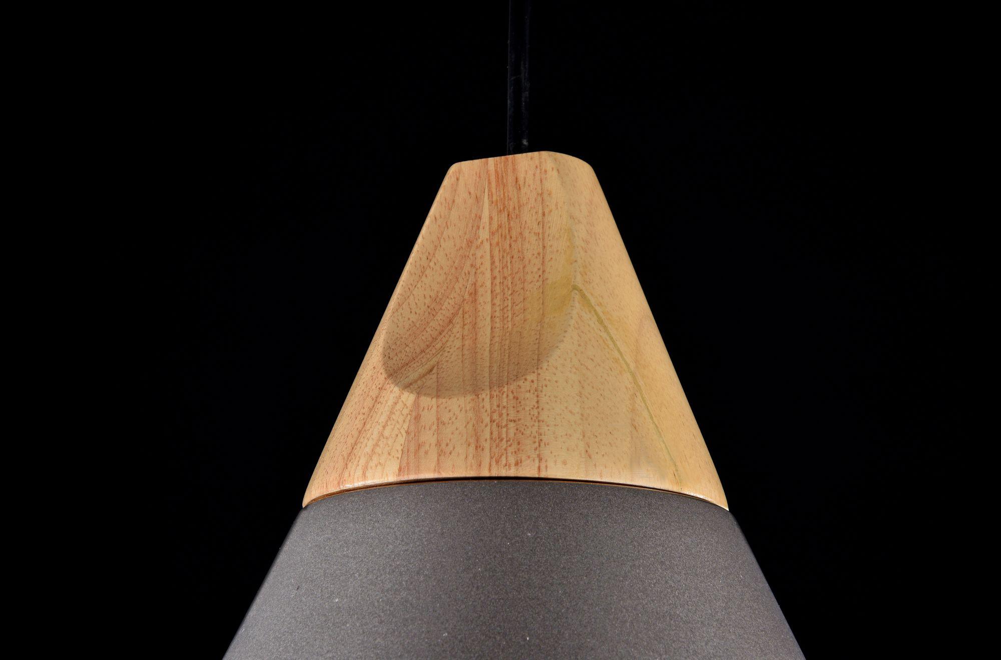 Lampada pendente Pendant in Metallo e Legno Bicones Nero