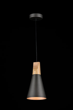 Lampada pendente Pendant in Metallo e Legno Bicones Grigio