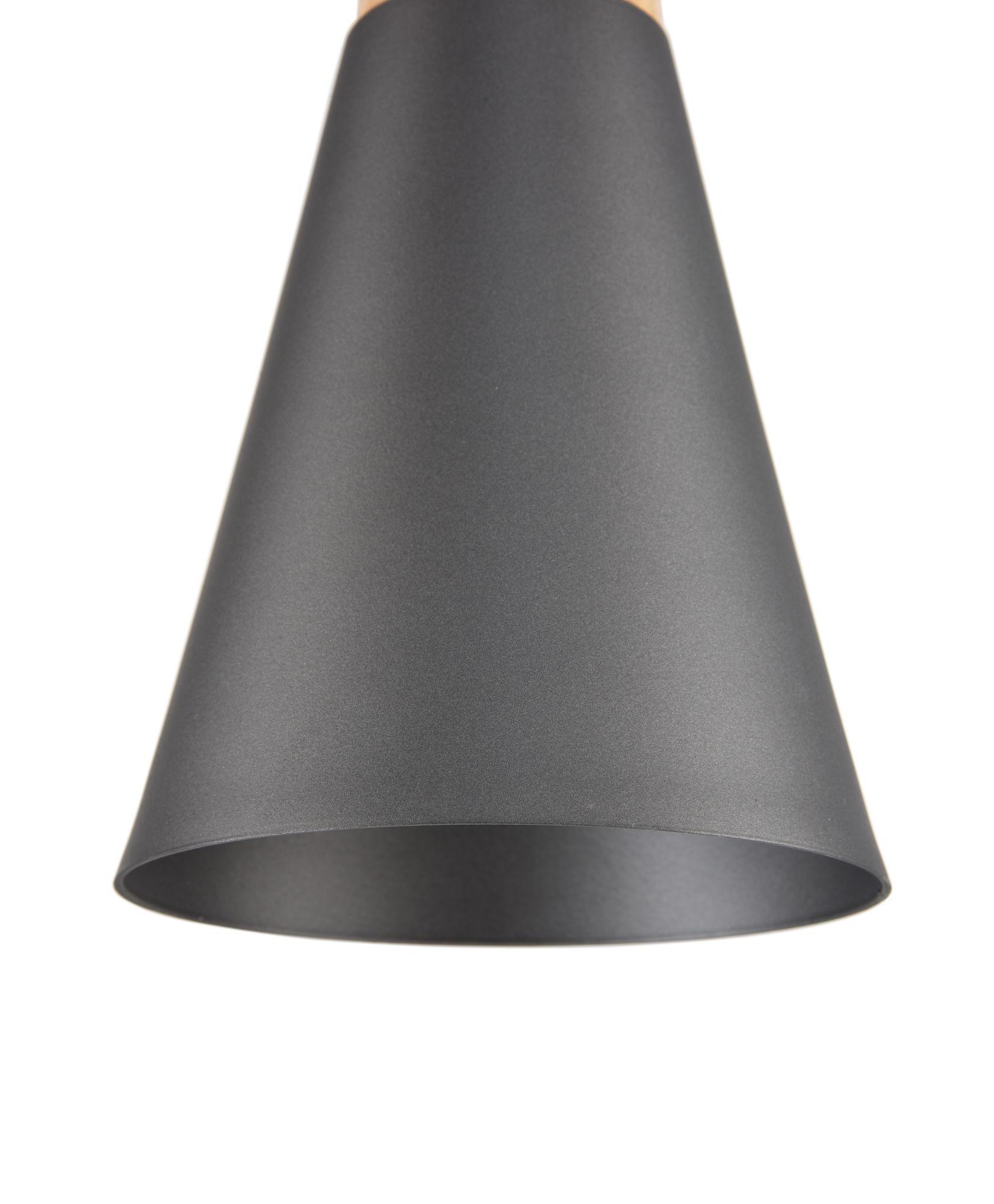 Lampada pendente Pendant in Metallo e Legno Bicones Grigio