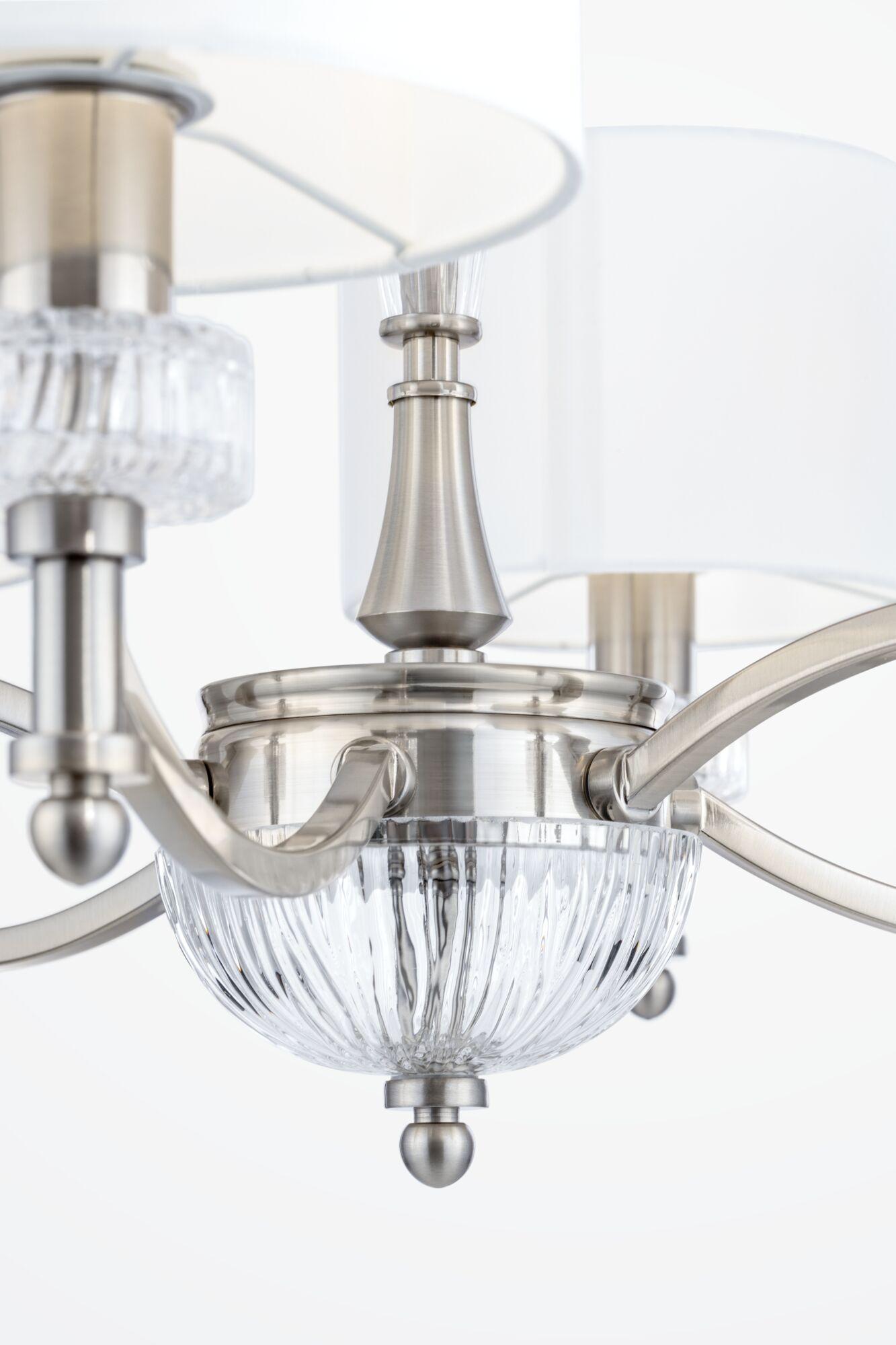 Lampadario Neoclassic in Metallo e Vetro Alicante Nickel