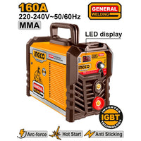 Saldatrice inverter MMA 160 A con display led Arc force Hot start Ingco ING-MMA16021E