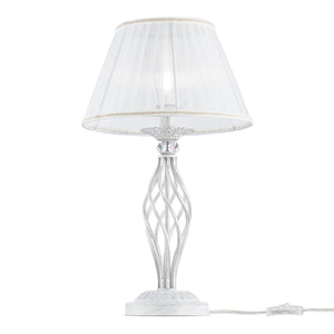 Lampada da tavolo Elegant in Metallo Grace Bianco con Oro