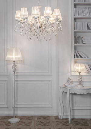 Lampada da tavolo Elegant in Metallo Grace Bianco con Oro