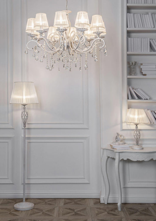 Lampada da tavolo Elegant in Metallo Grace Bianco con Oro