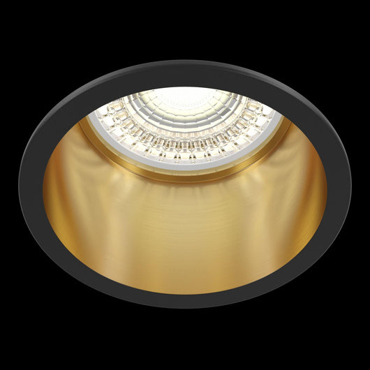 Faretto da incasso Downlight in Alluminio Reif Nero con Oro