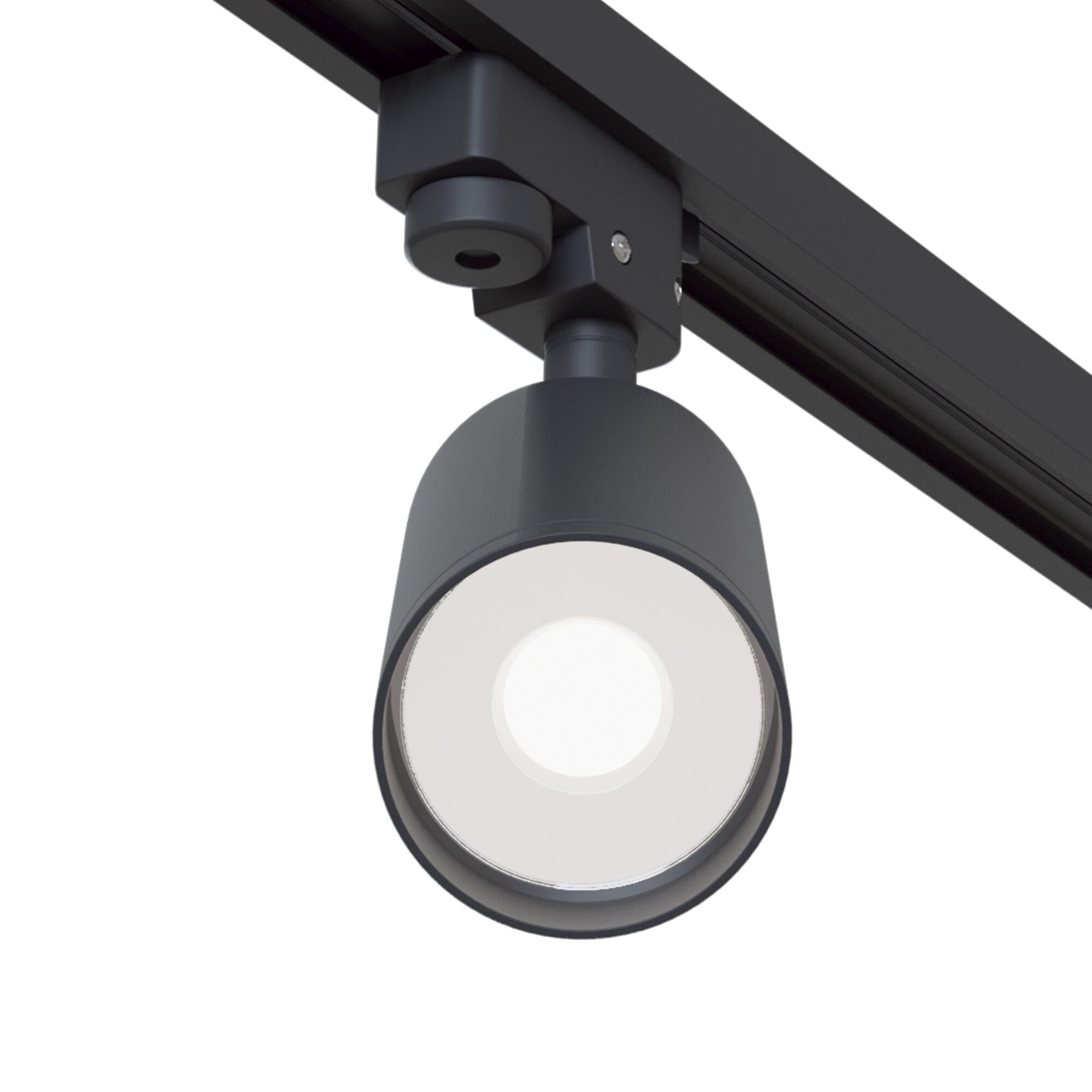 Faretto per Sistema Illuminazione Binario 50W GU10 in Alluminio Focus  Nero