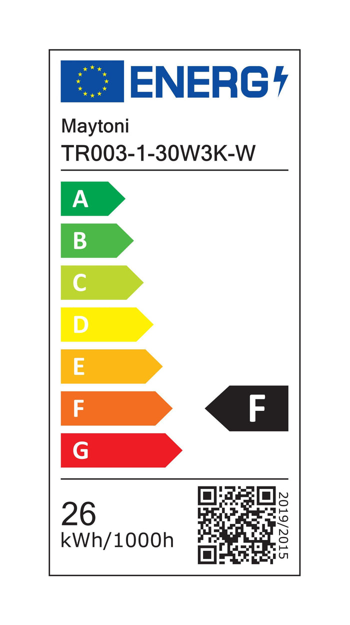 Faretto a LED per Sistema Illuminazione Binario 30W 3000K in Alluminio Vuoro  Bianco