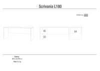 Scrivania 180x76x69 cm Cemento