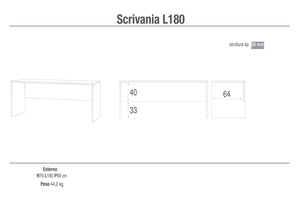 Scrivania 180x76x69 cm Cemento